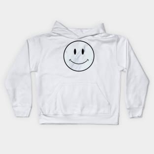 white and gray marble smiley face Kids Hoodie